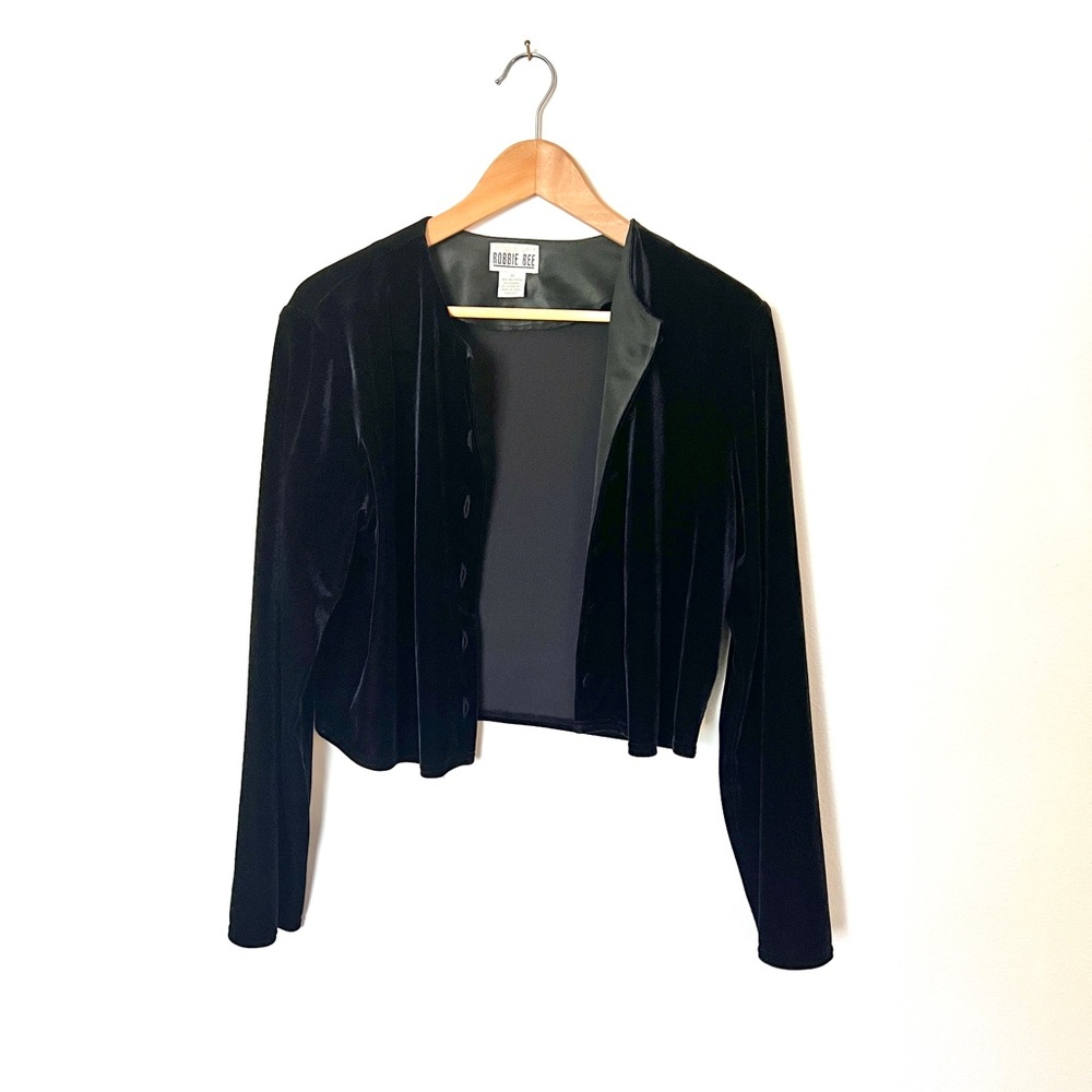 90s crop velvet jacket/shirt